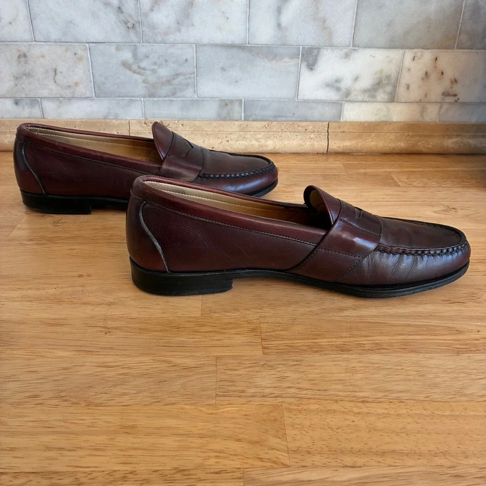 Allen Edmonds Cameron Loafers Mens 12 C Burgundy Leather Penny Moc Toe USA 42075
